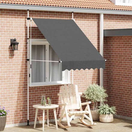 vidaXL - Luifel - handmatig - uittrekbaar - 150 - cm - antraciet