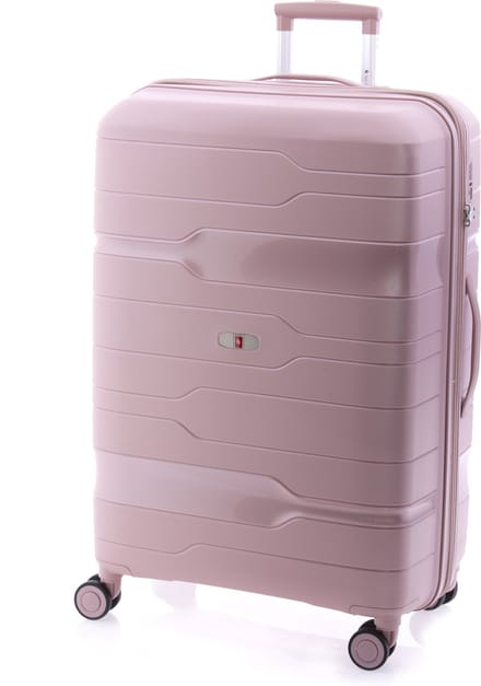 Gladiator Boxing Grote Koffer 77 cm - 105/115 liter - Expandable - TSA slot - Metallic Pink