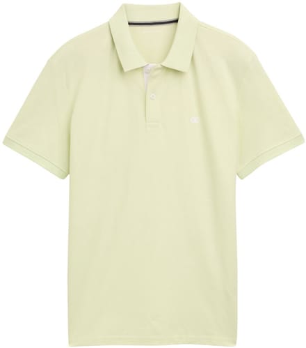 Tom Tailor - Piqué-poloshirt met geborduurd logo - Maat M - lime cream green
