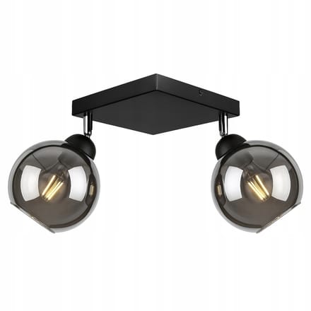 Luxe Glazen Hanglamp Zwart - 2x E27 - Loft & Glamour Stijl