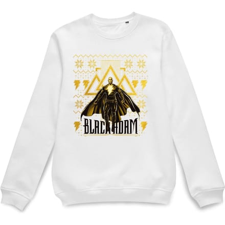 Black Adam Gold Christmas Christmas Jumper - White - S