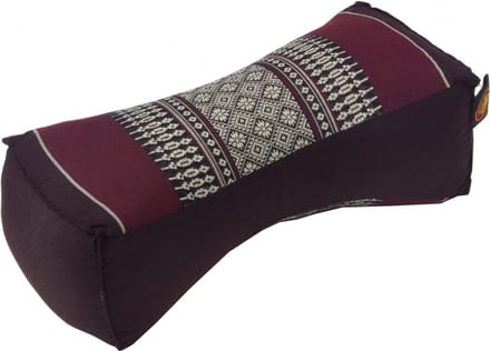 Neksteun Thais Kussen Kapok - Donkerrood/grijs, 11x14x32 cm