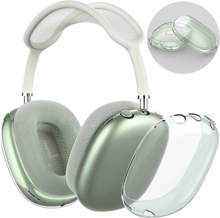 MY PROTECT - Siliconen Transparant Cover Case geschikt voor Airpods Max - Transparant/Groen