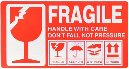 MGM Trading - 50 Stuks Fragiel Item Etiket Sticker 13CM*7CM