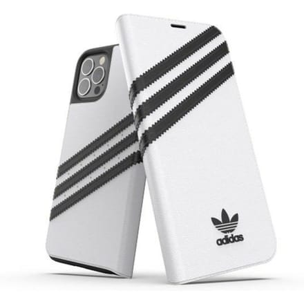 Adidas OR Booklet Case PU for iPhone 12 / 12 Pro 6.1" - White and Black