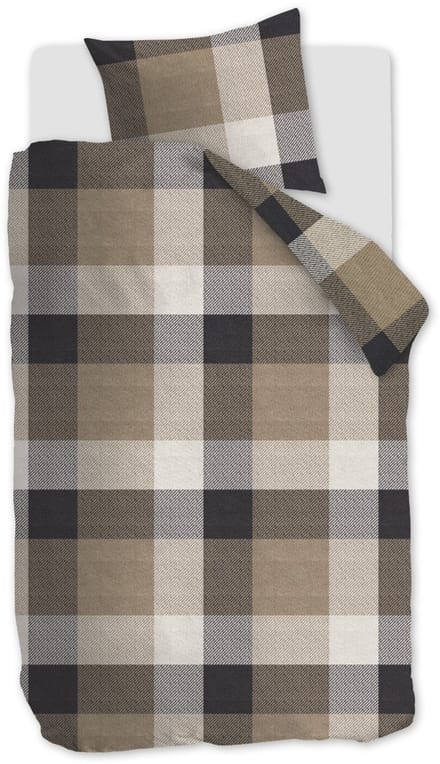 Beddinghouse Dekbedovertrek Flanel Dario Taupe 1 persoons
