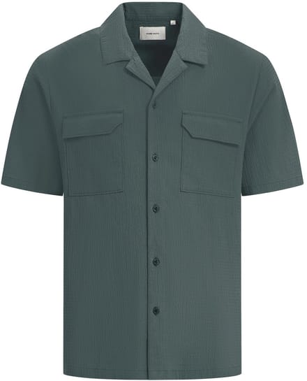 Pure Path Short Sleeve Seersucker Shirt Faded Green (25010221 - 76)
