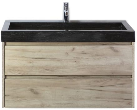 Dante Badmeubelset 100 cm - Craft Oak - Wastafel Hardsteen Wit Lucca