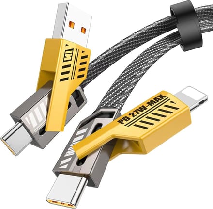 BSTNL 4-In-1 65W USB C Kabel - Quick Charge - 2 Meter - Lightning / USB / USB-C - Snellader