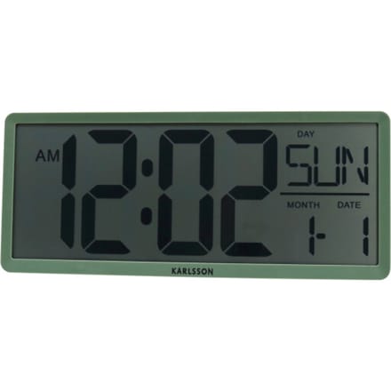 Karlsson - Wand/Tafelklok Retro LCD - Jungle groen