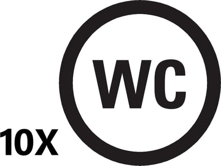 Igoods WC Bordje - WC Sticker - Rond - 20cm - Zwart/Wit - 10 Stuks