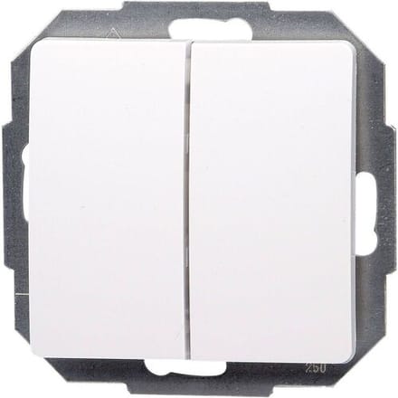 Kopp Paris Serieschakelaar - Dubbel Knops - 230 Volt - Arctic Wit
