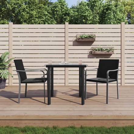 vidaXL - 3-delige - Tuinset - met - kussens - poly - rattan - en - staal