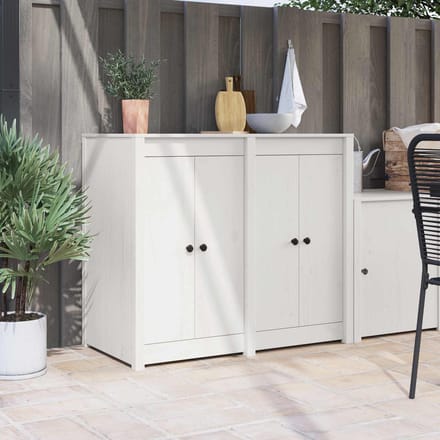 vidaXL - Keuken - deur - MEPPEL - 2 - st - Wit - 50 - x - 9 - x - 82 - cm - Massief - grenenhout