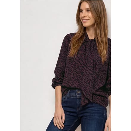 Blouse met lange mouwen en strikdetail
