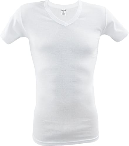 SQOTTON® V-hals T-shirt - Wit - Maat M/L