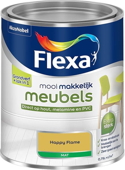 Flexa - Mooi Makkelijk Meubels Mat - Happy Flame - Mengverf - 750 Ml