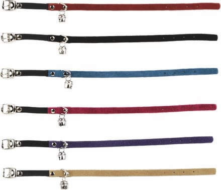 kattenbandje suede - Zwart