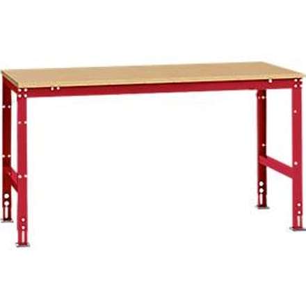 Manuflex werktafel UNIVERSAL Standaard, 1750 x 1000 mm, multiplex natuur, robijnrood