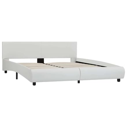 vidaXL - Bedframe - met - LED - kunstleer - wit - 160x200 - cm