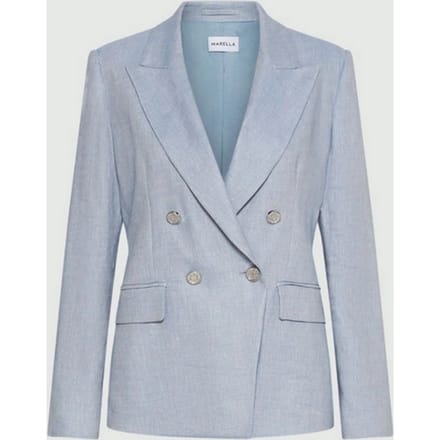 jas gemengd linnen vrouw blauw