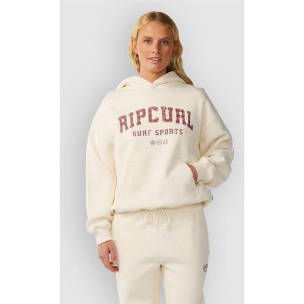 Rip Curl Varsity Sports Oversized Hoodie Beige M Vrouw