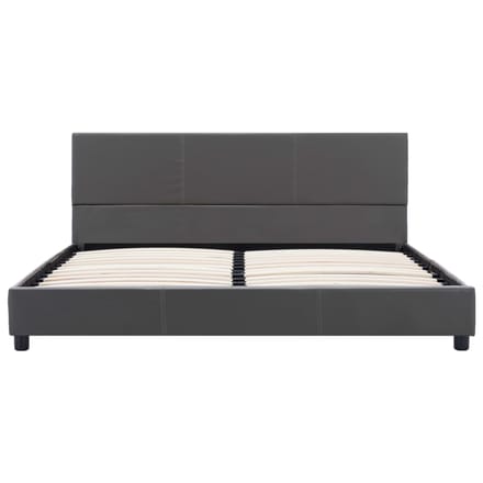 vidaXL - Bedframe - kunstleer - grijs - 140x200 - cm