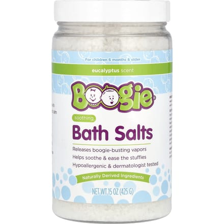 Boogie Wipes, Soothing Bath Salts, Eucalyptus, 15 oz (425 g) white