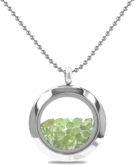 Edelsteen Hanger - Glazen Locket - Draagbare Herinnering - Luchtdichte Sluiting - 2.5 x 3 cm - Zilverkleurig