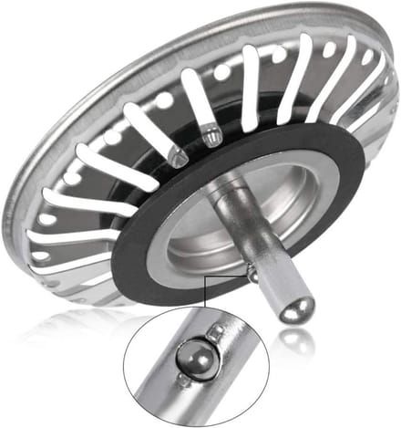 TOVBMUP Afvoerplugkorf - Gootsteenzeef - Afvoerstopmand - Zeef - 8.4 cm - RVS