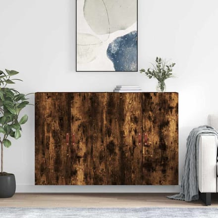 vidaXL - Hangkasten - 2 - st - 69,5x34x90 - cm - gerookt - eikenkleurig