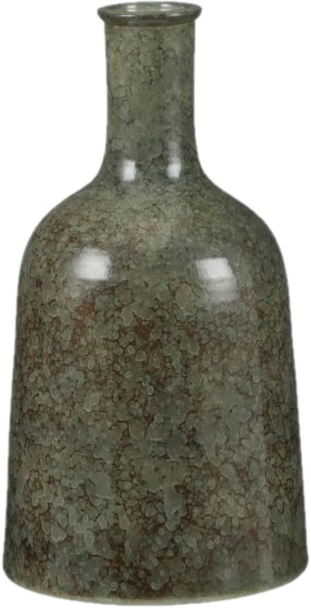 Mica Decorations - Fles bloemenvaas - Terracotta - groen shadow - D22 en H35 cm