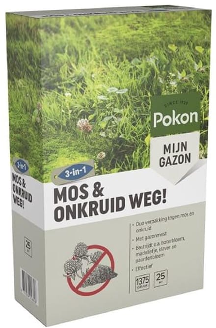 Pokon Mos en Onkruid Weg (1375 gram/25m²) - Krachtige Onkruidverdelger - Met gratis cheatsheet