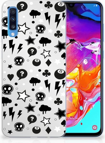 Silicone Back Case Samsung Galaxy A70 Silver Punk