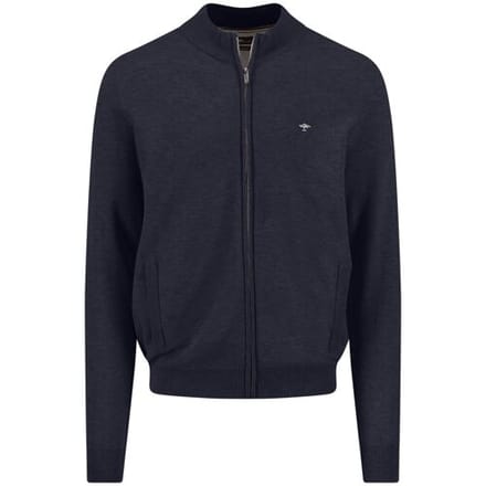 Fynch-Hatton Vest Full Zip Cotton Structure Navy / male