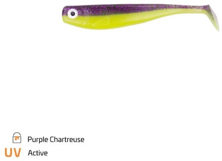 Zeck kunstaas Zander Gummi Purple Chartreuse 9cm