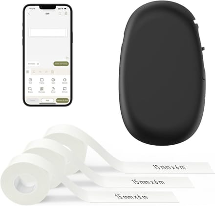 REN® Labelmaker - Labelprinter - Label Maker - Zwart- 6cm x 16cm x 9cm