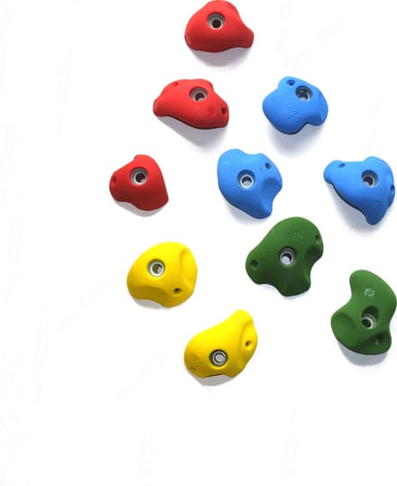 klimgrepen serie fun assorti kleur, set van 10 - Rood, Geel, Groen, Blauw