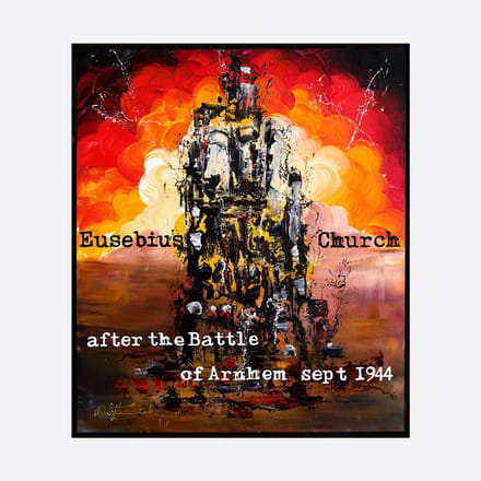 Zeefdruk Airborne Collection - Eusebius Church - After the Battle of Arnhem