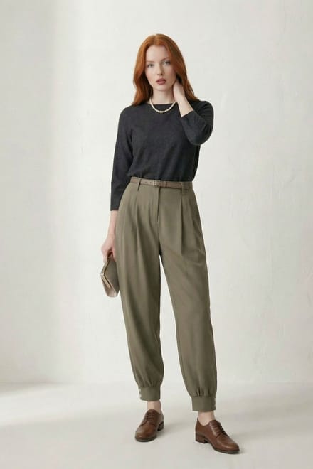 Gestrikte Knopsluiting Slim Fit Broek