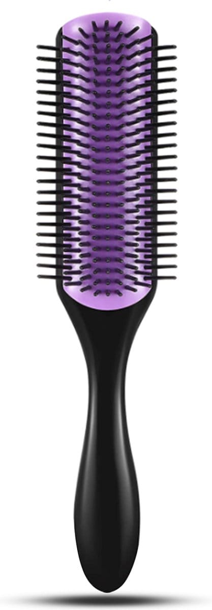Professor Q - Original Brush - Styling Borstel - 9 Rij - Large - Purple Black Edition