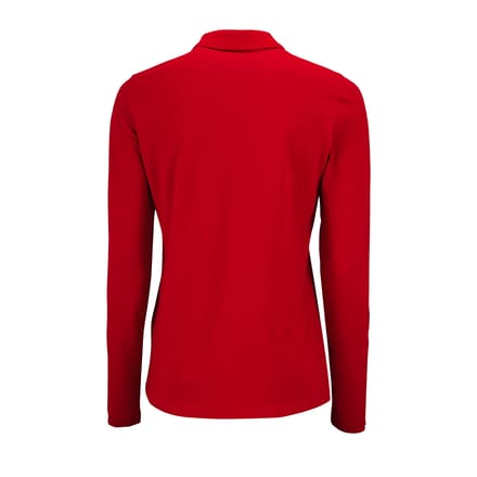 SOLS Dames/dames Perfecte Lange Mouw Pique Polo Shirt (Rood)