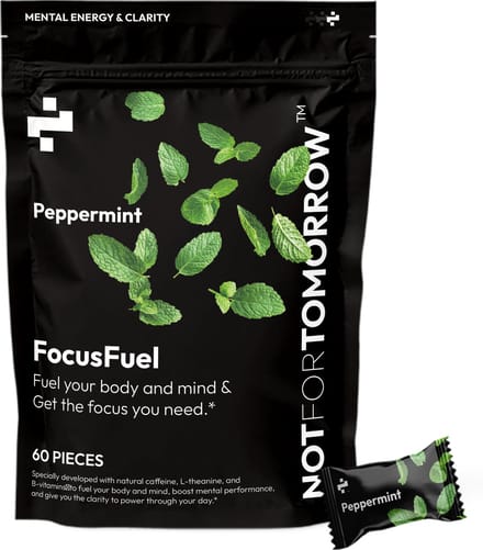 NOTFORTOMORROW - FocusFuel - Caffeine + L-Theanine - B6 + B12 - 60 Zuigtabletten - Munt