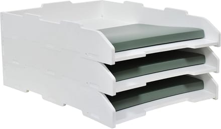 Papierlade Bureau - Documenten Organizer - Kantoor Thuis - Stapelbaar Ontwerp - 32 x 22 x 46 cm - Wit