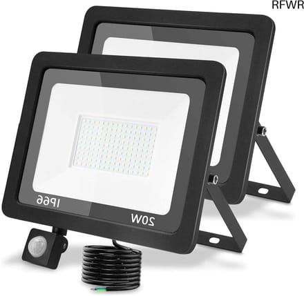 LED-spot met bewegingsmelder voor buiten, 2000 lm, waterdicht, 20 W, koud wit 6000 K