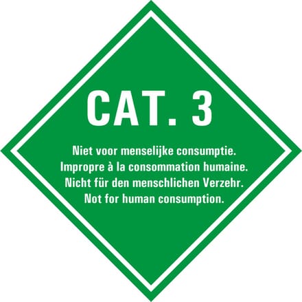 Categorie 3 sticker met tekst 100 x 100 mm