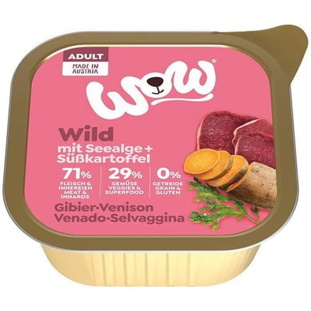 Wow | Karma Mokra Dla Psa | Tacka 150G - Wow Wild - Gibier aux Algues et Patates Douces 150G