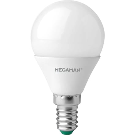 MEGAMAN LED lamp E14 druppel 4,9W, opaal, warmwit
