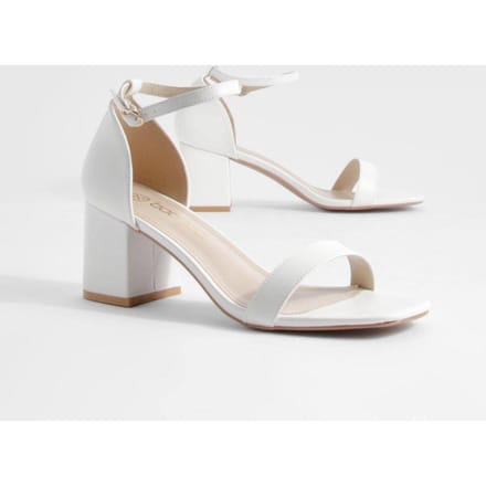 boohoo Dames Lage Block Nagenoeg Onzichtbare Hakken | Wit | Maat: 36