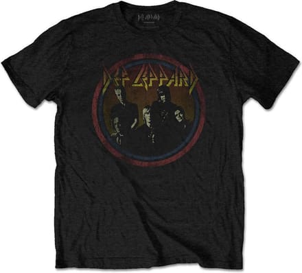 Def Leppard - Vintage Circle Heren T-shirt - S - Zwart